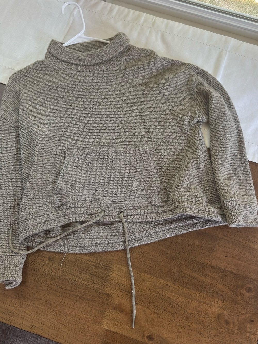 90 Degree By Reflex Taupe Cowl Neck Knit Sweater